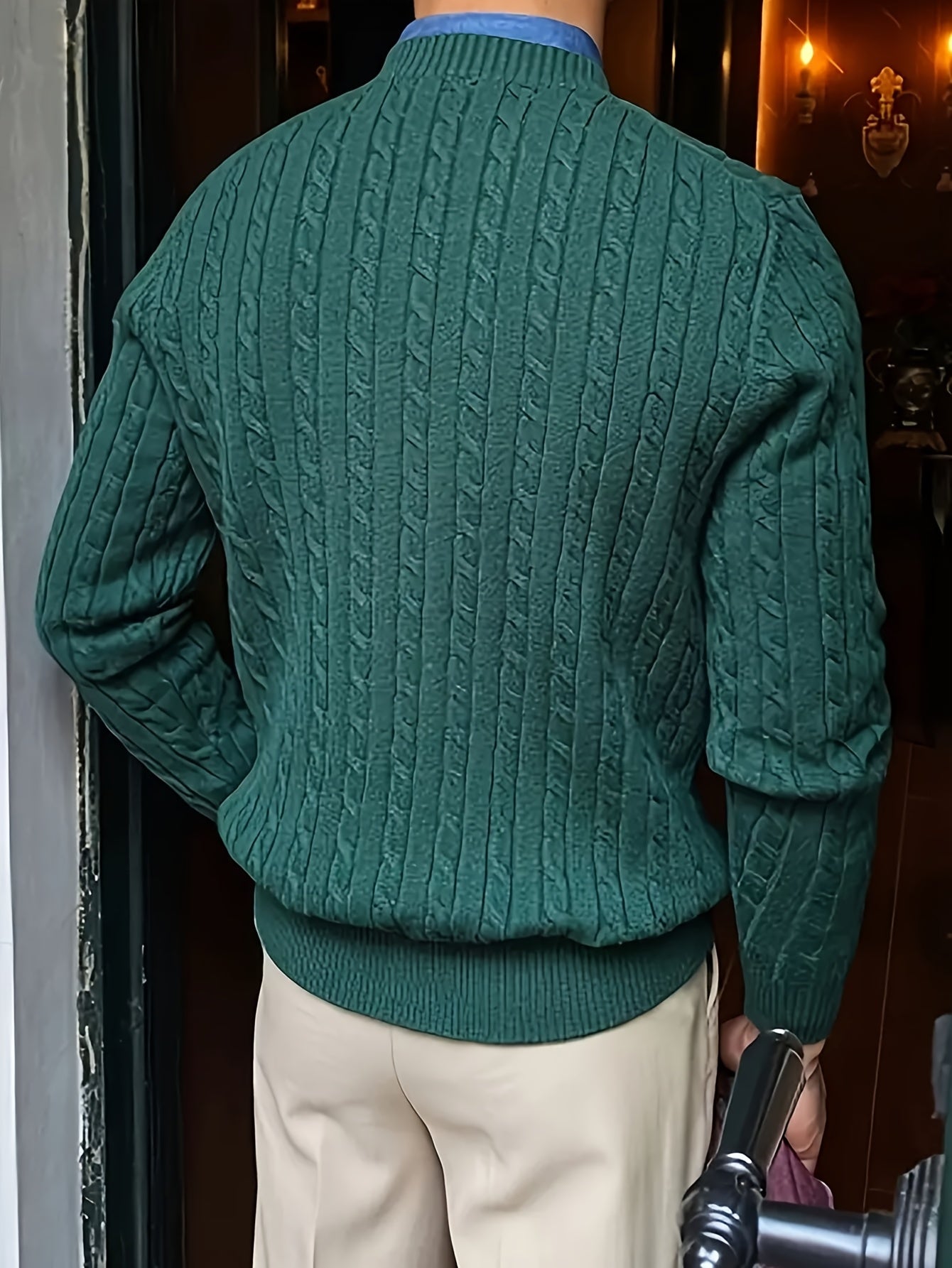 Maximilian – Crew Neck Cable Knit Sweater