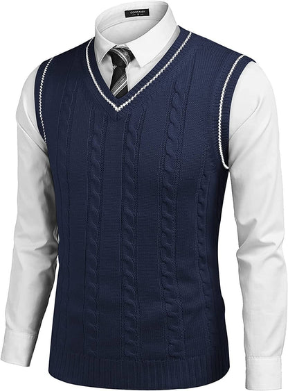 Julian – V-Neck Sleeveless Knitted Pullover Vest Sweater
