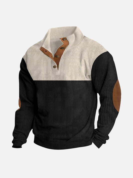 Miles – Colorblock Henley Pullover Sweater